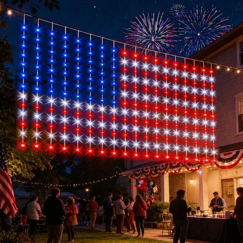 American flag string lights - string,