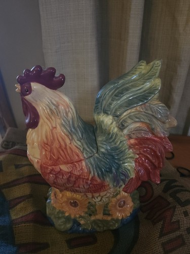 Vintage rooster cookie jar - cookie,