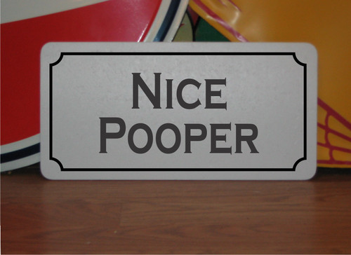 Nice pooper metal sign - nice,