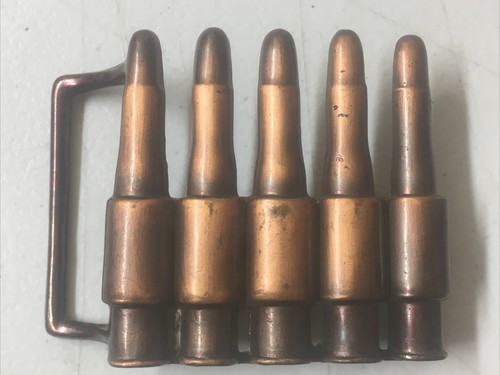 Copper bullet belt buckle - bullet,