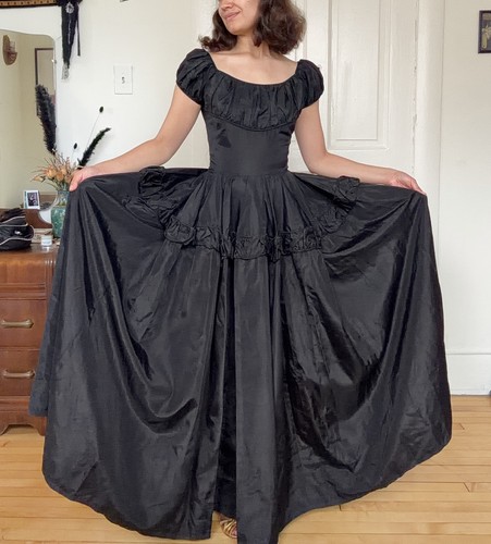 Vintage 1940s black - 1940s, taffeta