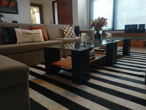 Leather cowhide patchwork rug - cowhide,