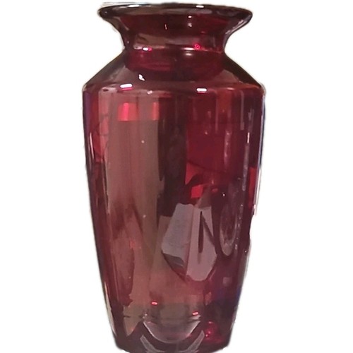 Mouthblown red thick clear - mouthblown,