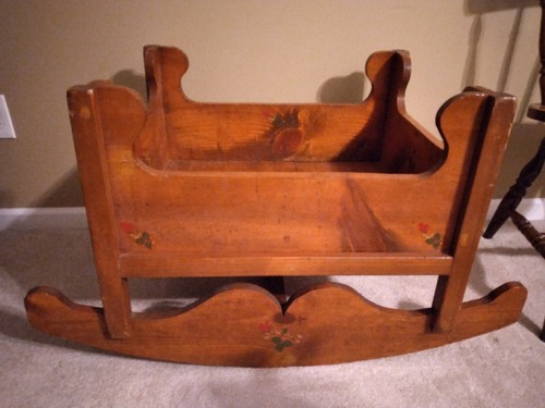 Hand made wooden cradle - wooden,
