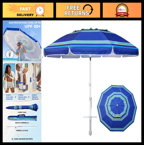 8ft large beach umbrella - 8ft,
