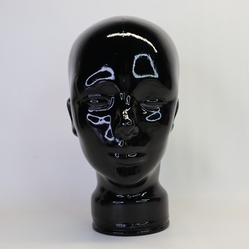 Black glass mannequin head - glass,