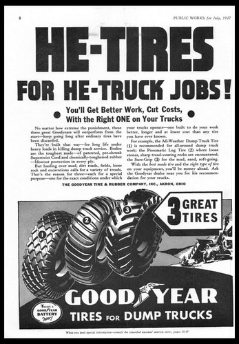 1937 goodyear dump truck - goodyear,