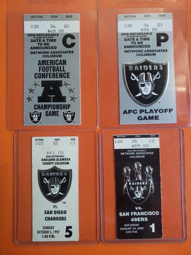 Oakland raiders ticket stub - raiders,