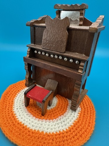 Dollhouse miniature wood organ - miniature,