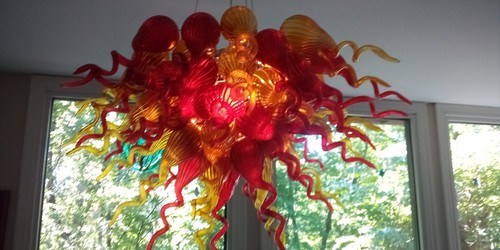 Hand blown glass chandelier - blown,