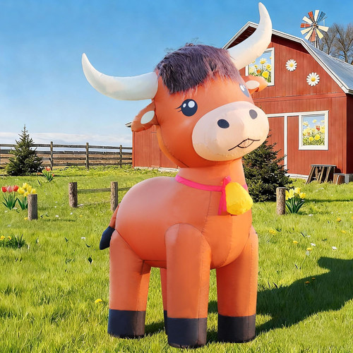 6ft highland cow inflatables - cow,