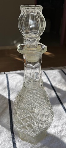 Vintage clear glass cruet - clear,
