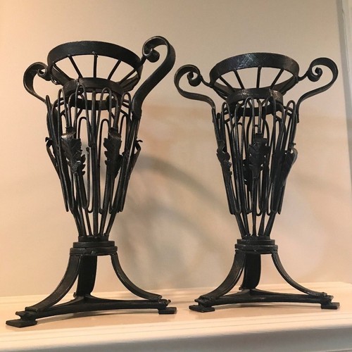 Pair cast iron - decorative, urn