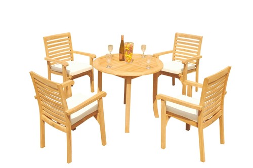 Grade teak 5pc dining - teak, 36"