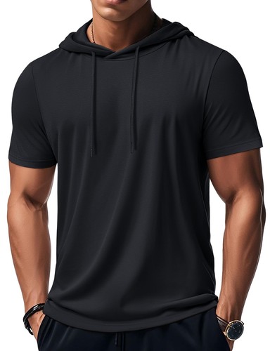 Men short sleeve hoodie - short,