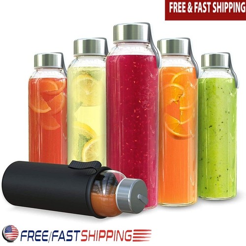 Reusable glass water bottles - reusable,