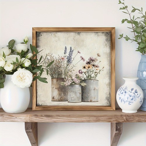 Vintage dry flower wall art - 2d,