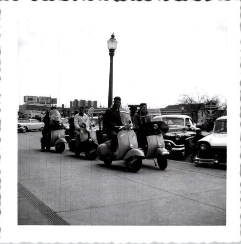 Vintage motor scooter group - vintage,
