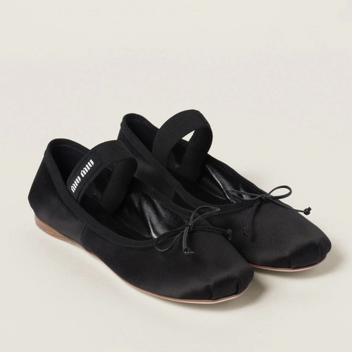 Miu satin black ballet - black,