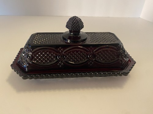 Avon ruby red butter dish - red,