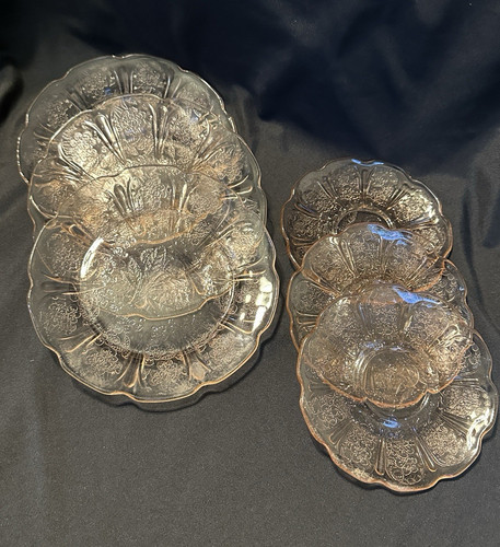 Vintage pink depression glass - vintage,