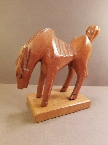 Vtg hand carved - wood, horse