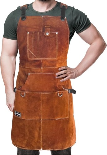 Leather welding work apron - leather,