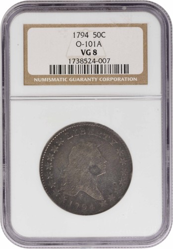 1794 bust silver half dollar - silver,