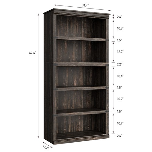 Wood freestanding bookshelf - freestanding,