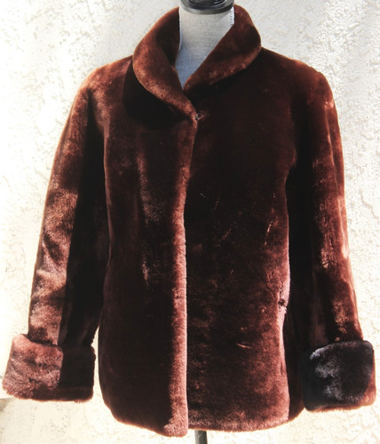 Vtg mouton lamb fur jacket - mouton,