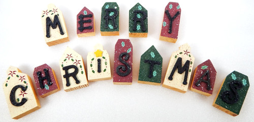 Merry christmas 14pc wood - merry,