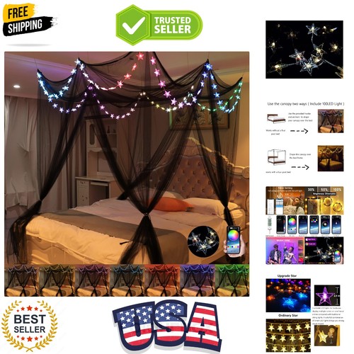 Bed canopy with led star - canopy,