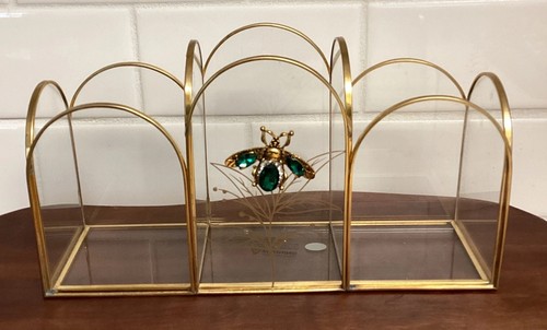 Gold glass makeup brush holder - gold,