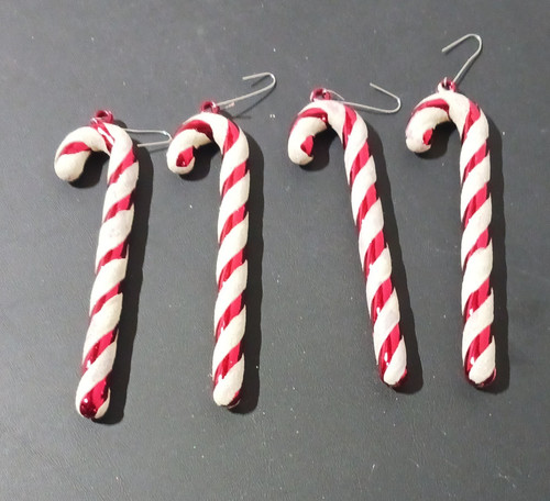 4pc red white striped glass - 4pc,