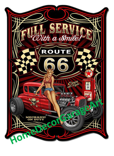 Route hot rod garage - route, cutout