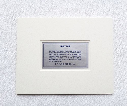 Payne rod label - e.f.payne,
