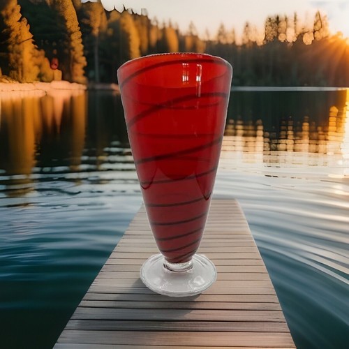 Ruby red handblown art glass - handblown,