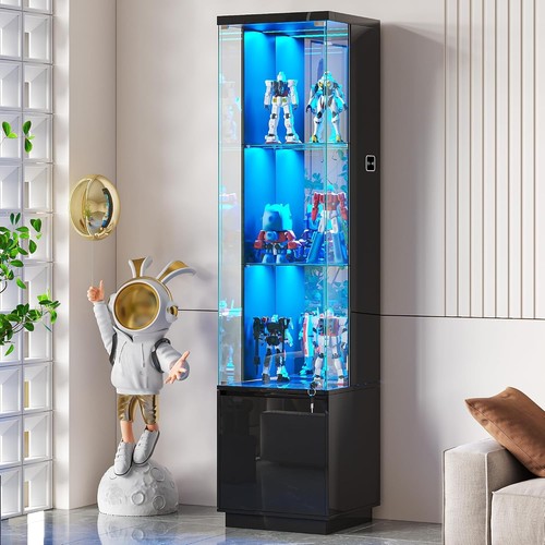 Black lockable curio - 65",