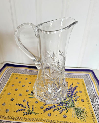 Cut crystal pitcher - cut,