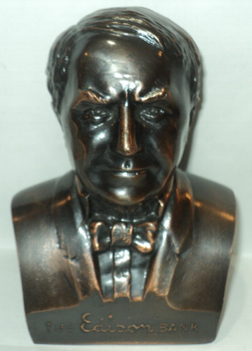 Thomas edison metal bank - thomas,