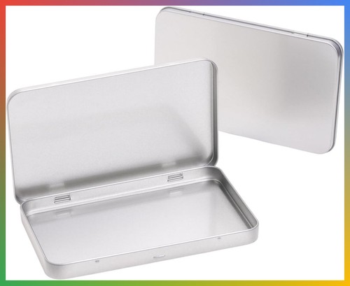 Silver rectangular metal - silver,
