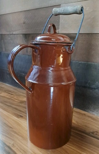 Vintage milk can enameled - milk,