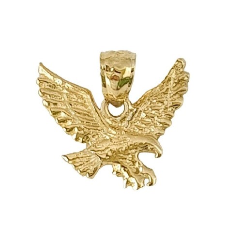 14k yellow gold eagle pendant - yellow,