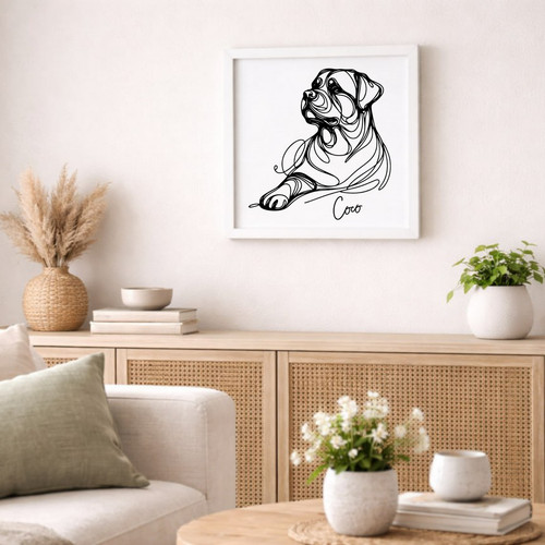 Custom rottweiler dog portrait - dog,