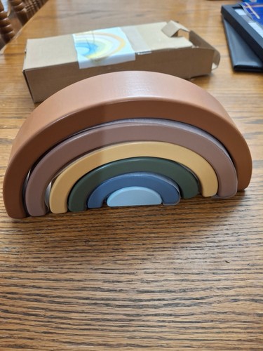 Wooden rainbow stacker - wooden,