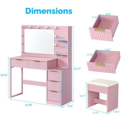 Vanity table with drawers - with,