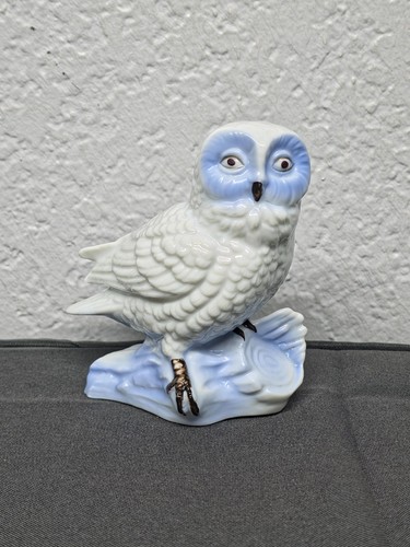 Vtg white porcelain snowy owl - vtg,