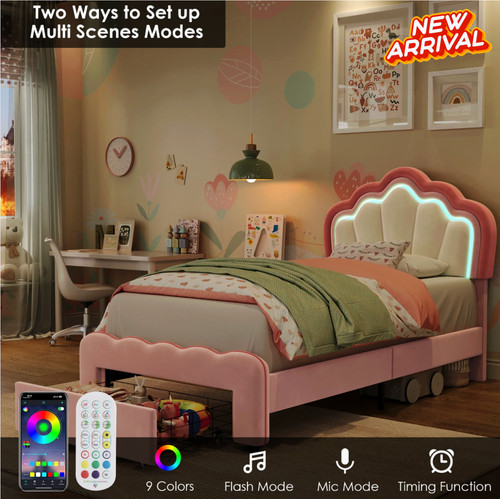 Twin size bed frame pink - size,