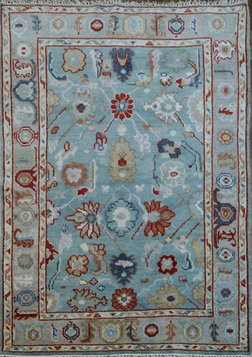 Light blue oushak style rug - style,
