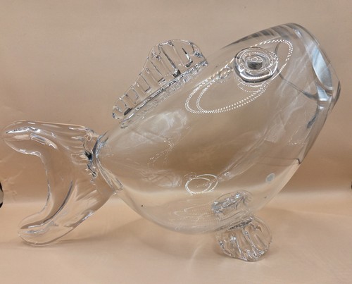 Crystal clear art glass fish - art,